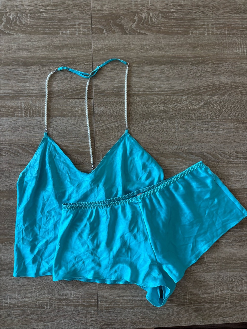 Victoria's Secret Satin Pearl Strap Cami Set size XL